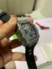 Luxe horloge Klassiek Zwart Rubber Heren Saffier Automatisch Mechanisch Tourbillion Kalender Titanium Felipe Massa