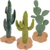 Decoratieve bloemen 3 stuks Mini Cactus Beeldjes Ambachtelijke Tafelblad Decoratie Pvc Micro Landschap Ornament