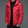 Neue 2023 Herbst Winter Männer Kurze Kapuze Ente Daunenjacken Outwear Feste Farbe Puffer Mäntel Verdicken Warme Daunen Parkas Kleidung a6Yh #