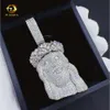 Anpassad Moissanite smycken Fashion Gold Plated Sterling Sier Jesus huvudhänge för män