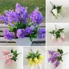 Dekorativa blommor för Office Party Wedding Decor Elegant Hyacinth Fake 5 Heads Bendable Branch Livläge och långvarig