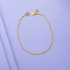 Bracelets de cheville brillant en forme de U simple, plaqué sur chaîne ondulée en or 24 carats, nouvelle mode chinoise, bijoux pour femmes, l2403