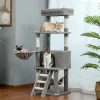 Scratchers kostenlos Versand Luxus Katzenbaum Eigentumswohnung Möbel Kätzchen Aktivität Turm Haustier Kitty Play House mit Kratzpfosten Barchen Hammoc