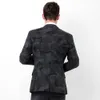 Alta qualidade inverno homens fino manga completa 60% lã cinza camo fi blazers fenda traseira casual festa de casamento homem casaco s9d4 #