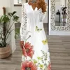 Casual Dresses Womenswear Single-Breasted Sweet Floral Printed Women Party Dress Daily Wear