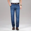 Wysokiej jakości Cott Men Jeans Classic Busin Busin luźne proste czarne spodnie robocze spodni męski duży rozmiar 35 40 42 t0pl#