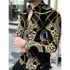 Luxury Fi Men's Social Shirt Casual Leopard Chain Print LG Streetwear Streetwear Streetwear Men de haute qualité Taille des vêtements S-5XL 15ZP #
