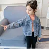 Jackor 2024 Fashion Pearls Beading Denim Jacket For Girls Coat Spring Autumn Children's Outerwear 3-10 år Tonårskläder