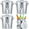 4pcs, Metal Siery Bucket, Outdoor Picnics, Champagne, Beer-portable Ice Cube Storage Bucket for Bars, Clubs, Summer Drinks, Bar Accessories