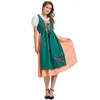 Costume de bière allemande traditionnelle femmes bavaroise Oktoberfest Maid Dirndl Dr pour les femmes Cos Halen Party Fancy Adult Outfit X1VR #