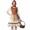 halen Erwachsenes Rotkäppchen-Bühnenstück Idyllisches Manor Farm Maid Party-Kostüm n5Xa #