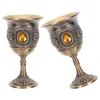 Şarap Gözlükleri 2 PCS Metal Goblet Çok Fonksiyonlu Dekoratif Ev Kupası Vintage İçecekler Avrupa