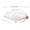 Decorative Figurines Lace Flower Folding Fan Vintage Hand Handheld For Tea Party Dancing Cosplay