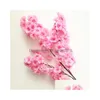 Decorative Flowers & Wreaths Ecofriendly Artificial Cherry Blossom Branch Fake Sakura Flower Stem More Heads 12 Color For Wedding Tree Dhdmw