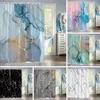 Rideaux de salle de bain texturés en marbre, décor de Style minimaliste abstrait, tissu Polyester, douche lavable avec crochets 240328