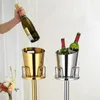 Hooks 304 Stainless Steel Champagne Bowl Holder Floor Standing Ice Bucket With Stand Wine Beer Beverage Storage Type Bar