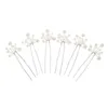 Hair Clips 6PCS Bridal U-shaped Pin Metal Barrette Clip Hairpins Pearl Women Wedding Accessories Hairstyle Design Tools