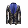 Jacquard-Blazer für Männer Prom Slim Fit 1 Stück Männlich Fi Raucherjacke Schal Revers Blumenanzug Mantel 2024 N7rH #