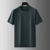 Plsu taille 5XL 6XL 7XL été hommes à manches courtes T-Shirt tissu Modal Fi décontracté couleur unie doux Base chemise mâle R2x8 #