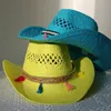 Femmes Cowboy chapeau de paille Western soleil printemps chevalier hommes Jazz été Sombrero hombre 240326