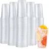 Disposable Cups Straws Clear Strong Plastic Pink Half Pint Tumblers Party Beer Classes