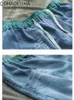 Kvinnors jeans kvinnor jeans koreansk version hål elastisk midja casual haren byxor fotled längd byxor för kvinnor hög midja baggy rippade jeans 24328
