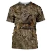 2023 Street Fi Short T Shirt for Men Explosive Camoue Hunting Animal Rabbit Men Summer Casual Large Size 3D T-shirt V3Wt#