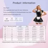 Mulheres Francês Apr Maid Cosplay Dr com Lace Headband Ruffles Lace Apr Puff Sleeve GlossyPatent Couro Maid Servant Outfit l13a #