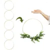 Dekorative Blumen, Metall-Blumenkranz, Makramee-Ringe für Wandbehang, Basteln und DIY-Hochzeitsdeko, Goldring, 6 Stück