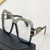 ヴィンテージレジェンド眼鏡623ハーフレザーフレームゴールドブラッククリアレンズメンファッションサングラスフレームbox3082