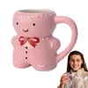 Mugs Gingerbread Man Mug Milk Tea Cup Holiday With Handle Cute 3D For Coffee