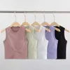 Lu Align Tank Tanks Yoga High Neck Topps Women Fitness Sleeveless Cami Top Sports Shirt Slim Runch Gym Shirt Byggt i BH CROP TOP Lemon Sports 2024