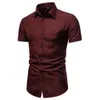 Männer Hemd Formale Männer Top einreiher Sommer Top Revers Sommer Hemd Dot Print Hemd Busin ropa hombre camisas Y4ej #