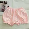 women Girls Lolita Bloomers Ruffles Lace Trim Maid Loose Pumpkin Pants Solid Color Vintage Safety Shorts Under Skirt Panties b4Oo#