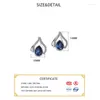 Boucles d'oreilles PONYKISS Vintage 925 en argent Sterling goutte d'eau bleu profond Zircon pour les femmes fête Chic bijoux fins