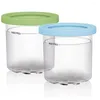 Moules de cuisson Ice Cup Cream Tub Réutilisable Can Transparent Longue durée Couvercle de scellage Magasin Professionnel Gadget de cuisine multicolore