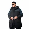 Gxxh Extra Large Size Uomo Blu Nero Ctrast oversize 7XL 8XL 9XL Lg Parka di spessore 2022 Inverno Butts Zipper cappotto caldo maschile c7eo #