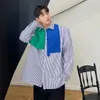 Netto Celebrity Shirt Mannen Japan Koreaanse Streetwear Fi Grote Gestreepte Losse Casual Lg Mouw Mannelijke Jeugd Dr Shirts y4B7 #