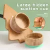 Album Let's Make Baby Stuff Set Table Seary Elephant Wood Dinner Plate Silicone Bib With Sug Cup BPA gratis bambu trästrå kopp