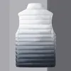 Ultra Light Down Vests Men 90% White Duck Down Gradient Winter Vests Fi Portable SleeVel Waistcoat Homme Warm Parkas 379d#