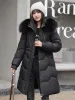 Jaqueta feminina para baixo inverno nova gola de pele com capuz comprimento médio parkas coreano fi casual solto espessamento quente para baixo casacos cott i3dq #