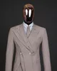 Traje de hombre de color caqui 2 piezas Blazer Pantalones One Butt Mixed Peaked Solapa Chaqueta delgada Fi Tuxedo Busin Novio de boda moderno x27H #