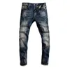 Nouvellement Designer Fi Hommes Jeans Haute Qualité Rétro Noir Bleu Stretch Slim Fit Ripped Jeans Hommes Broderie Vintage Denim Pantalon d9Jr #