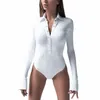 2023 Autumn Butt Bodyc Bodysuit Women Casual Autumn Winter White Black Bodysuit For Woman Body Female Top T14C#