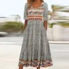 Plus Size Bohemian Jurk Voor Vrouwen Kleding 2023 Zomer Sexy Oversized Losse Lange Rok Vrouwelijke Elegante Vestidos Reed 240321