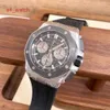Highend AP-horloge Royal Oak Offshore-serie 26420SO Precisiestaal Keramische ring terug Transparante tijd Herenmode Vrije tijd Sportmachines Horloge