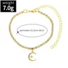 Bracelets de cheville Classique Zircon Cubique Lune Chaîne Cheville Bracelet Femmes Mode Argent Cheville Plage Cheville Bracelet Pieds Nus BijouxL2403