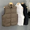 Kvinnors västar Autumn Women Solid Color Waistcoat Vest Casual Big Size Sleeveless Thicken Warm Poat Padded Winter Jacket Kvinnkläder