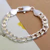 Bracelets de charme Mode Belle Argent Plaqué 10MM Chaîne Bijoux Haute Qualité Cadeau Pour Femmes Hommes H113