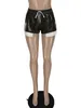 Short en cuir PU rose Casual Y2K Sexy Party Pantalon court taille haute Skinny Night Club Pantalon court Femme PU Short en cuir rouge C3lv #